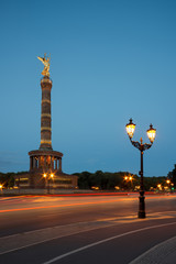 Berlin Victory Column at night