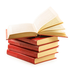 red books isolated on white background