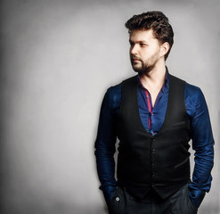Fototapeta premium sexy fashion man with beard