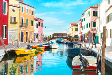 Canal in Burano Italy