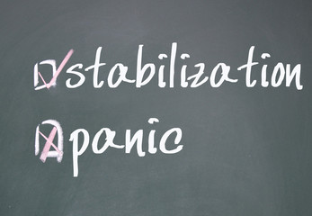 Obraz premium stabilization or panic determine