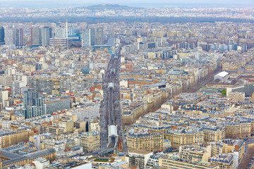 Aerial view of line 6 of Parisian metro