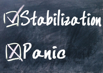 Obraz premium stabilization or panic choice
