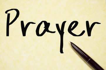 prayer word write on paper