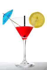 Bicchiere, Cocktail, rossini, sfondo bianco