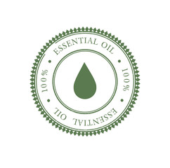 green hollow essential oils label template