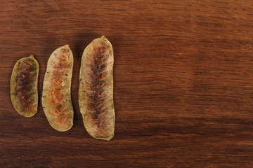 The  Alexandrian Senna Pod on the wood