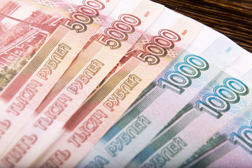 Russian currency background