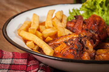 Roasted chicken.