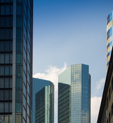 In the center of the financial district of Frankfurt, Germany