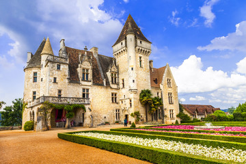 Fototapeta na wymiar Milandes - one of most beautiful castles in France, Dordogne