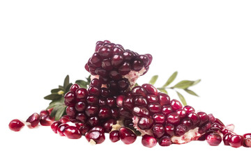 scattered pile of juicy ripe pomegranate seeds