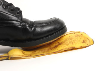 Tritt auf Bananenschale