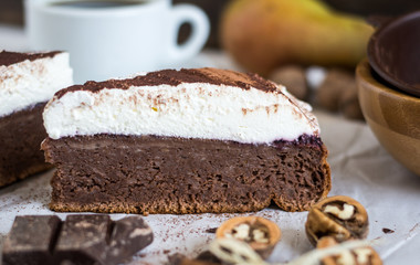 Fototapeta na wymiar Chocolate Cake with Cream