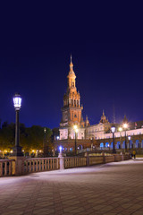 Naklejka na ściany i meble Palace at Spanish Square in Sevilla Spain