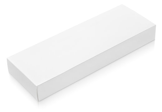 Flat Long Cardboard Box Template For Chocolate On White