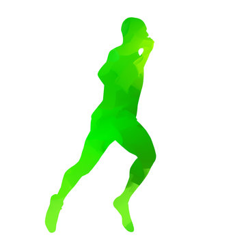 Abstract bright green runner