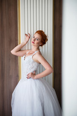 Fototapeta premium The beautiful girl in a wedding dress