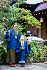Little girl wearing yukata
