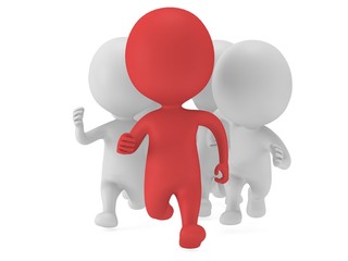 Red man lead the way. Sport illustration.