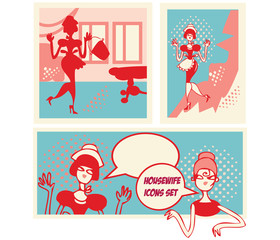 Housewifes icons set - design elements collection - 79864947