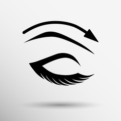 eyelash pinching eye vector icon makeup isolated glamour