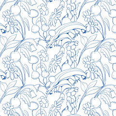 Beautiful seamless floral pattern. Flower vector background
