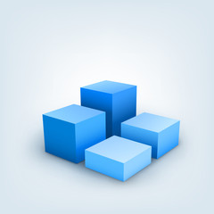 Obraz premium Vector illustration of 3d cubes on white background