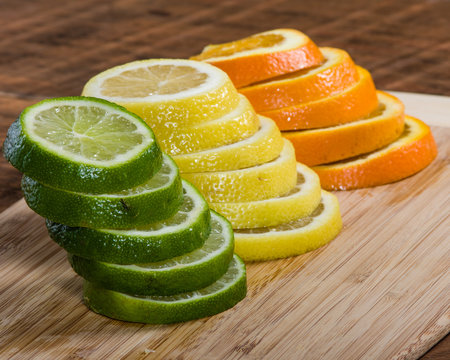 Lemon, lime and orange slices