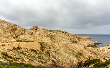 Fototapeta na wymiar Pomegues island in Marseille, former military zone