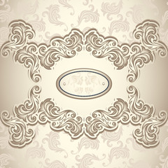 Vintage background with seamless pattern in pearly beige