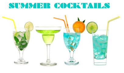 Green cocktails Blue Hawaiian Cosmopolitan Mojito tropical cockt