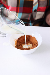 Ingredients for preparing of chocolate salami