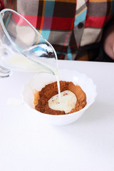 Ingredients for preparing of chocolate salami