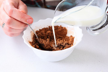 Ingredients for preparing of chocolate salami