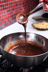 Ingredients for preparing of chocolate salami
