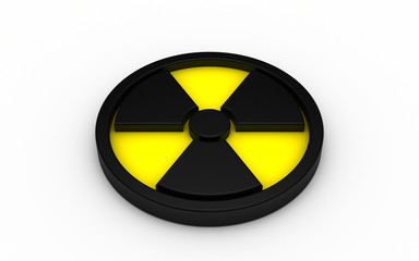 3d illustration of radiation sign isolated on white background