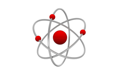 3d illustration of atom isolated on white background