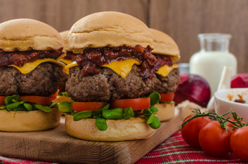 Beef Sliders with homemade barbecue sauce