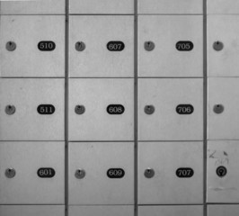 Full frame of lock boxes locker safety deposit box