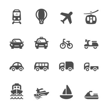 transportation and vehicle icon set, vector eps10