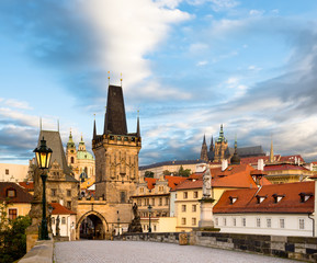 Obraz premium Morning view from Charles Bridge in Prague