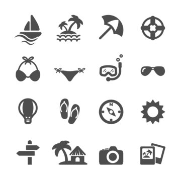 travel and vacation icon set, vector eps10