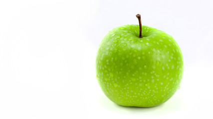 Fresh green apple isolated on white background