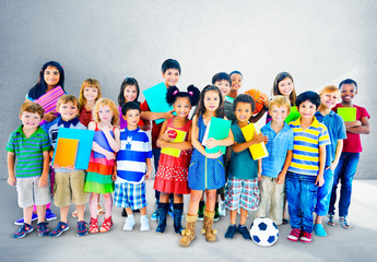 Obraz premium Multiethnic Children Smiling Happiness Friendship Concept