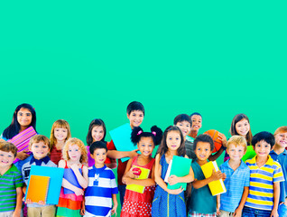 Children Cheerful Studying Education knowledge Concept