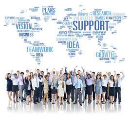 Global Business People Celebration Support Teamwork Concept