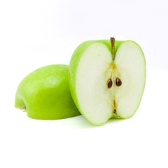 Fresh green apple isolated on white background