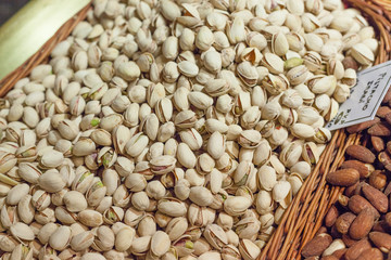 Pistachio at a market stall, La Boqueria Market, Barcelona