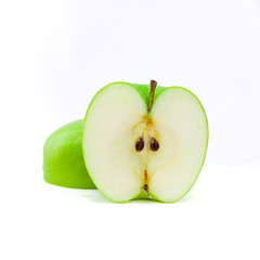 Fresh green apple isolated on white background